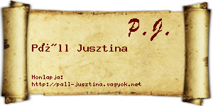 Páll Jusztina névjegykártya