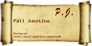 Páll Jusztina névjegykártya